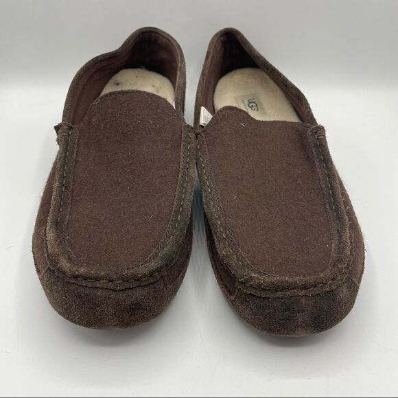 UGG  Ascot Brown Wool Slippers - Picture 1 of 5